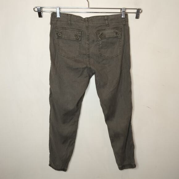 Level 99 Linen Blend Jogger Pants Green Tapered Ankle - Picture 7 of 10